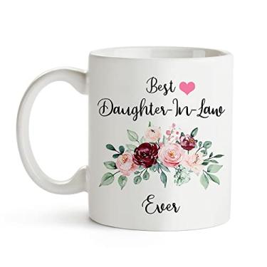 Imagem de Fatbaby Best Daughter-In-Law Ever Caneca de café, presentes de Dia dos Namorados Dia das Mães para nora da sogra, nora, aniversário, ação de graças xícara de chá, 325 ml
