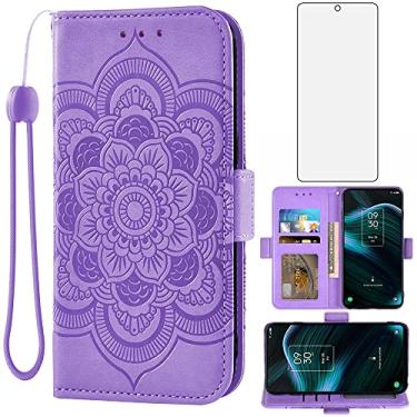 Imagem de Asuwish Capa de telefone para TCL Stylus 5G 2022 capa carteira com protetor de tela de vidro temperado e suporte flip de couro para cartão de crédito suporte fólio acessórios para celular TLC Stylo G5
