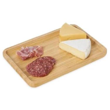 Imagem de Bandeja Prato Retangular Bambú p/ Servir Petiscos 24cm - Inter