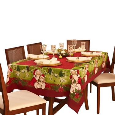 Imagem de Toalha de Mesa Natal 4 Lugares Encanto Papai Noel Lepper
