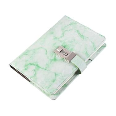 Imagem de Esquirla Caderno de Viagem com Cadeado Diário de Couro PU para Meninos E Meninas, Verde