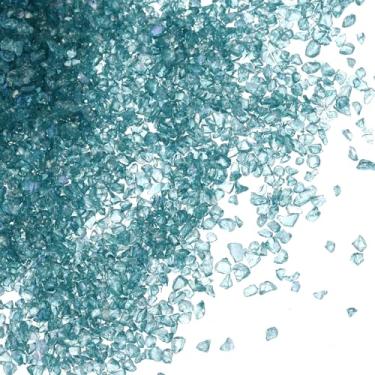 Imagem de PATIKIL Glitters de vidro triturado de 100 g, lascas de vidro irregulares coloridas de 2 a 3 mm, pedras de glitter de vidro grosso para arte de unhas, joias artesanais, azul jeans