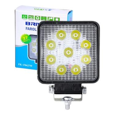 Imagem de Kit 1 Farol Milha Auxiliar Off Road Led Agrícola 27w Briwax