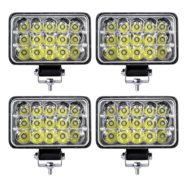 Imagem de Kit 4 Farol Milha Auxiliar 15led 45w 9v36v Retângulo Offroad - Briwax