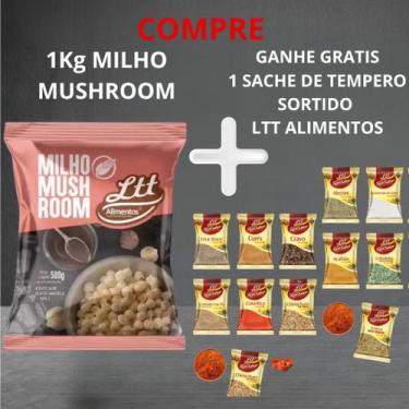 Imagem de Compre Milho Mushroom Pipoca Gourmet 1kg E Ganhe 1 Sache de Tempero e 