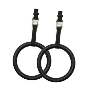 Imagem de UGPLM Argolas de ginástica para adultos com alças ajustáveis, argolas multiuso para exercícios de flexão para escritórios, hotéis, crianças, homens e, Preto