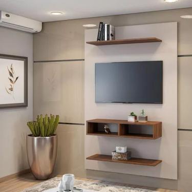 Imagem de PAINEL VIERO DENALI OFF WHITE/IMBUIA COM NICHO (20572)