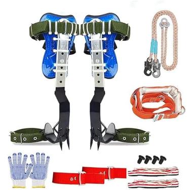 Imagem de DJEMPPS Espigão de escalada de árvores, conjunto de pontas de escalada de árvores, 2 engrenagens, equipamento de escalada de árvores, equipamento de ferramentas de escalada de árvores com protetores