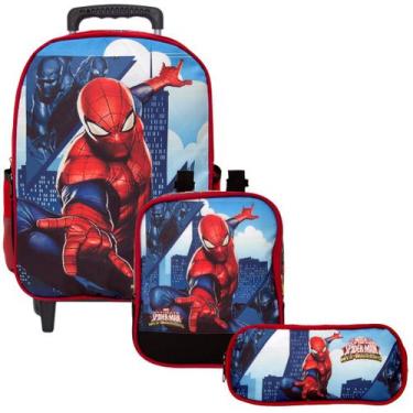 Imagem de Mochila Escolar Masculina de Rodinhas Homem Aranha Reforçada - TOYS 2U