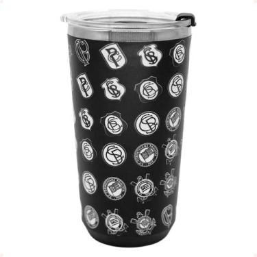 Imagem de Copo do SC Corinthians 500ml Preto Com Tampa Oficial - Zona Criativa