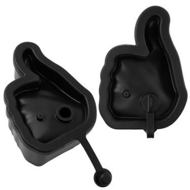 Imagem de LCZNXJJY 2 peças de molde de cubo de gelo de dedo médio, máquina de gelo divertida de silicone reutilizável, formas divertidas de remoção fácil para uísque, coquetéis, café e bebidas (estilo polegar)