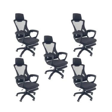 Imagem de Kit 5 Cadeiras de Escritório Oficial Supreme Preto