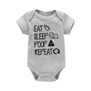 Imagem de Macacão Para Bebê Recém-Nascido, Manga Curta, Engraçado, Com Estampa D