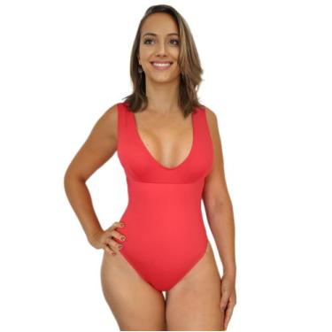 Imagem de Maiô Para Natação Ou Hidroginástica Com Bojo - Vila Beach Wear, Vermel