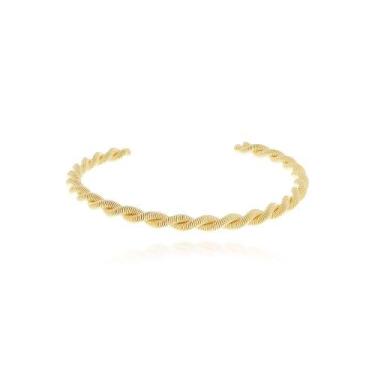 Imagem de Bracelete Torcido em Ouro 18k - Naravell Acessórios