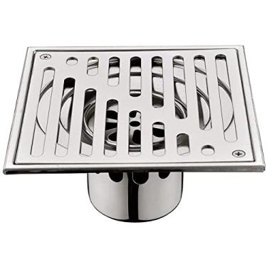 Imagem de Grade quadrada de a?o inoxid¨¢vel para ducha Inser??o de ladrilhos de piso quadrado Ralos de banheiro Ralos de drenagem Peneira, 120 mm