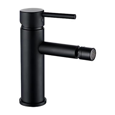 Imagem de Conjunto de torneira de bidê de toalete Kit torneira de bidê de mão de latão para pias de mão única torneira misturadora torneira de água fria e quente, preto fosco