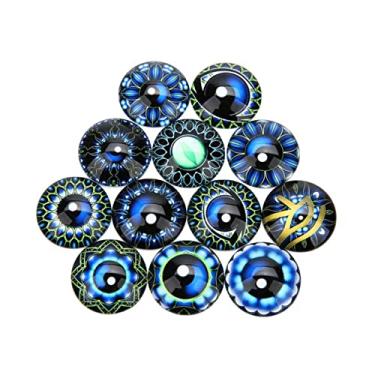 Imagem de GLEAVI 20 Unidades Cabochons Para Fazer Bijuterias Vidro Redondo Cabochões De Vidro Vintage Jóias Vintage Azulejo De Mosaico De Olho Enfeites De Vidro Cabochões Artesanais Gema Material