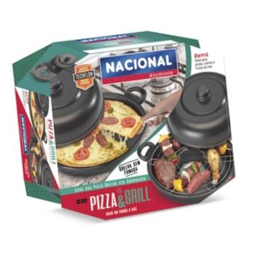 Imagem de Churrasqueira de Fogão 2 em 1 para Pizza e Grill - Antiaderente