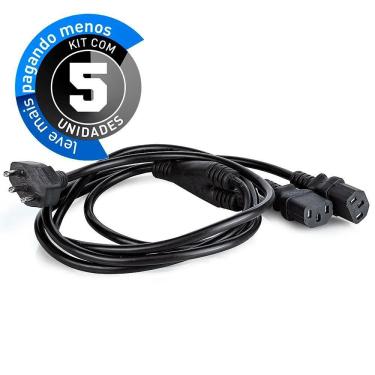 Imagem de Cabo Y De Força, Tripolar 10A Com 5 Metros - Kit Com 5