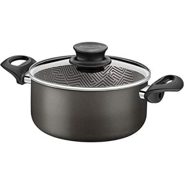 Imagem de Caçarola Tramontina Paris em Alumínio com Revestimento Interno e Externo em Antiaderente Starflon Max Chumbo com Tampa de Vidro 22 cm 3,8 L