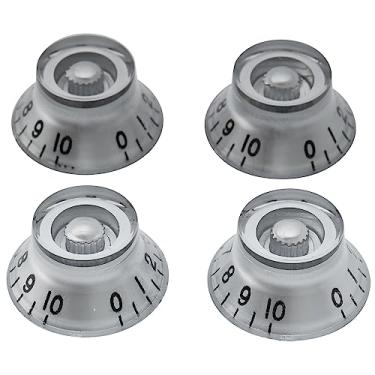 Imagem de Musiclily Métrico 6mm Tipo LP Knobs Top Hat para Guitarra Estilo Les Paul,Cromado (4 Peças)