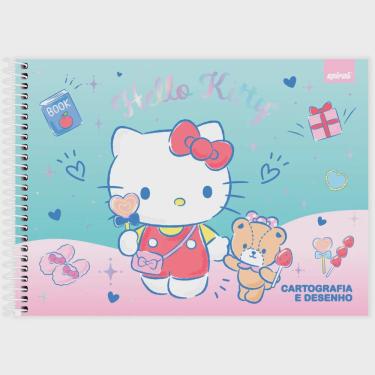 Imagem de Caderno Desenho Cartografia Capa Dura 48 Folhas Hello Kitty