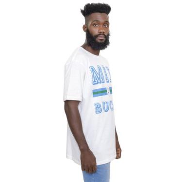 Imagem de Camiseta Nba Color Stripes Milwaukee Bucks Off White