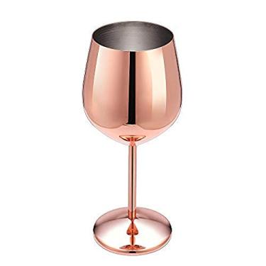 Imagem de AUSUKY Taça de vinho inoxidável Taça de vinho tinto taças de suco, taça de champanhe, festa de bar (ouro rosa)