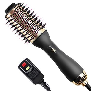 Imagem de FVW Escova de secador de cabelo de um passo, escova de secador de cabelo 4 em 1 com temperatura ajustável 3, escova de ar quente para secagem rápida, alisamento e ondulação, salão de beleza