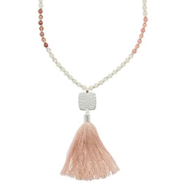 Imagem de Lucky Brand Colar com pingente de franja de pérolas, prata, tamanho único, One Size, Metal, Sem Pedra Preciosa