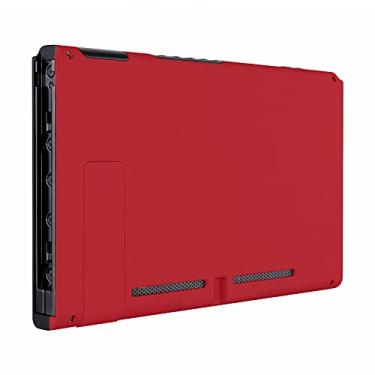 Imagem de eXtremeRate Soft Touch Grip - Placa traseira do console vermelho Passion DIY substituição capa de invólucro para console Nintendo Switch com suporte – Capa JoyCon não incluída