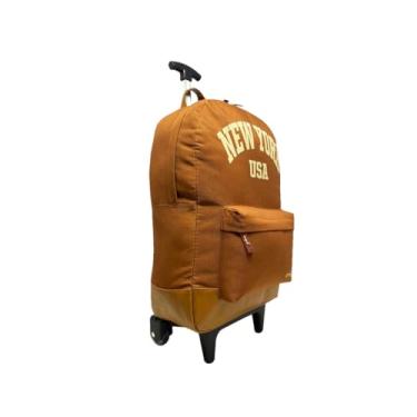 Imagem de Mochila Rodinha Unissex Nova York Moderna Caramelo Adulto Juvenil