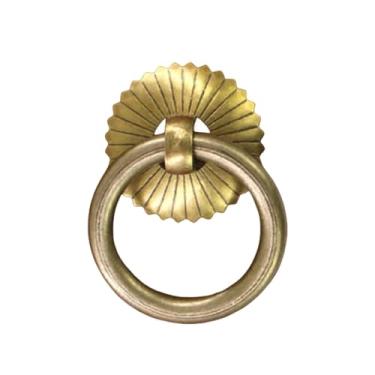Imagem de Puxador de gaveta de latão, anel de cobre antigo para armário, estilo anel de 1,3cm
