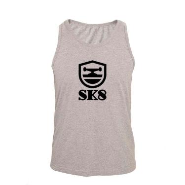 Imagem de Regata Masculina Algodão Sk8 Estampada Verão Moderna