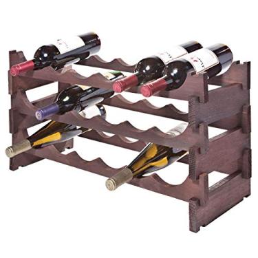 Imagem de MODULARACK VinRack de armazenamento de garrafa de vinho com 18 garrafas, manchado, empilhável, design modular resistente, madeira de pinheiro radiata australiana de luxo