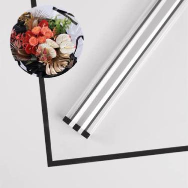 Imagem de JOSON 20 folhas de papel de embrulho à prova d'água transparente com borda colorida, suprimentos para buquê de floricultura, artesanato DIY, embalagem de presente ou embalagem de caixa de presente de