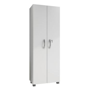 Imagem de Armário 60cm Multiuso 2 Portas Com Chave Prateleira Cozinha Lavanderia Quarto - Branco