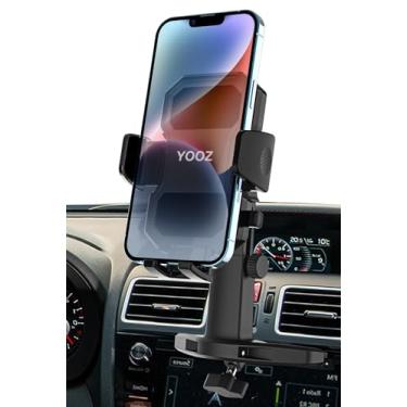 Imagem de YOOZ Suporte de telefone com compartimento de CD para carro [altura ajustável] Suporte de telefone de carro, suporte de CD Player com grampo de liberação de um botão para iPhone 15 Pro Max Plus 14 13,