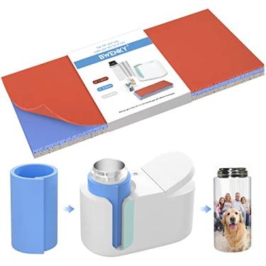 Imagem de Bwenky Envoltório de copo de sublimação compatível com máquina de prensa de caneca Cricut 3 espessuras para copos de sublimação produtos em branco acessório de imprensa de caneca 25 x 12 cm