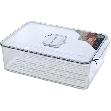 Imagem de CAIXA ORGANIZADORA PARA GELADEIRA COM TAMPA ACRILICO 10x21x32cm