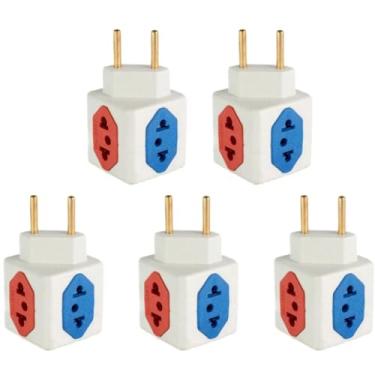 Imagem de Kit com 5 Adaptador De Tomada Benjamim Power Cubo Com 4 Entradas Multiplicador de Tomadas 10A 20A T - Bivolt 110v 220v
