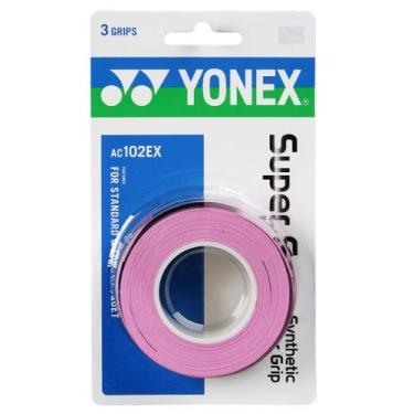 Imagem de YONEX Overgrip Super GRAP Pacote com 3 - tênis, badminton, abóbora - Escolha de cores (rosa francês)