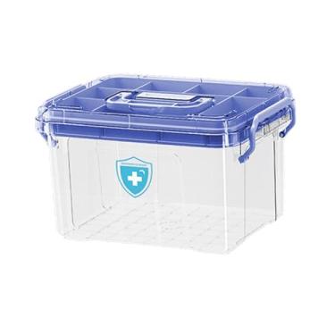 Imagem de menolana Organizador de armazenamento de medicamentos, caixa de armazenamento de primeiros socorros com alça, caixa de primeiros socorros para dormitórios,