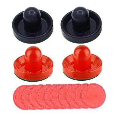 Imagem de Amagogo Pás e discos de air hockey padrão doméstico, ótimos puxadores de gol, acessórios de substituição para mesas de jogo, estilo D