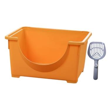 Imagem de IEUDNS Bandeja de areia para gatos, bandeja de areia para gatos, comadre anti-respingos para animais de estimação, vaso sanitário portátil de alta face para, amarelo