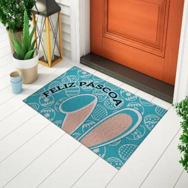 Imagem de Tapete Capacho Divertido e Criativo Desenho Estampado Páscoa - Feliz Páscoa Orelhinhas Ca1380