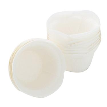 Imagem de Forros de cupcake para assar muffin de papel para casamentos, aniversários, chás de bebê (branco 50 peças)