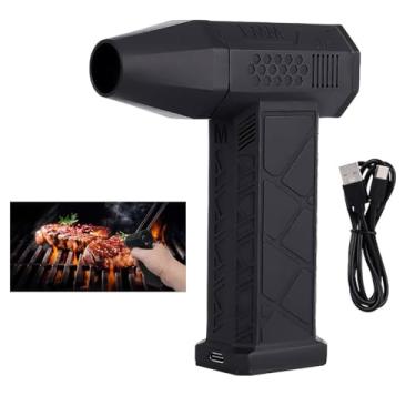 Imagem de Mini Ventilador Soprador Turbo Jet Fan 130.000 RPM Sem Fio 3 Velocidades Bateria Recarregavel USB Potente Limpeza Acende Fogo Churrasqueira Limpa Computadores Teclado Remove Poeira Sujeira Veloz