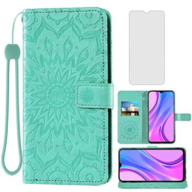 Imagem de Capa de telefone para Xiaomi Redmi 9 Capa carteira com protetor de tela de vidro temperado e capa flip fina de couro com suporte para cartão acessórios para celular Xiami Xiomis Xiome Redmi9 Prime